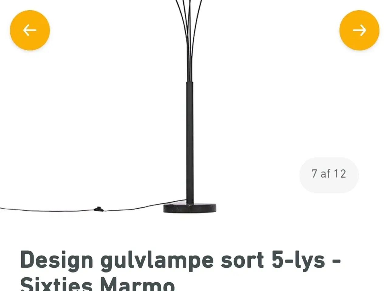Billede 3 - Design gulvlampe med 5 arme