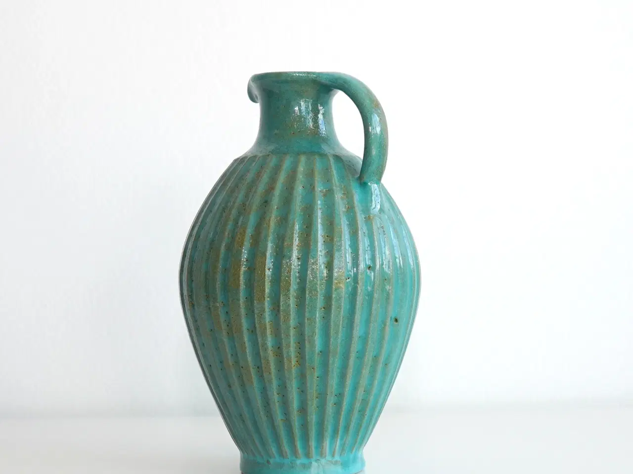 Billede 6 - Keramik hankevase / kande / vase med riller