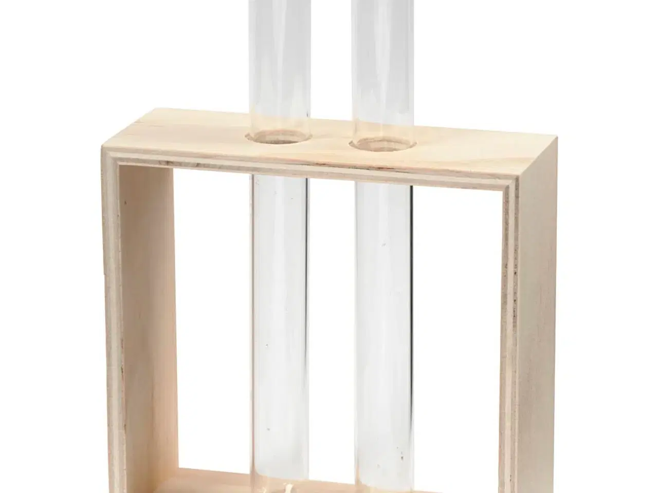 Billede 1 - Elegant reagensglasholder i lyst træ - 2 glas