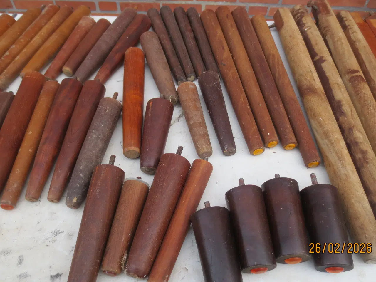 Billede 9 - 92 stk Teakben i forskellige mål