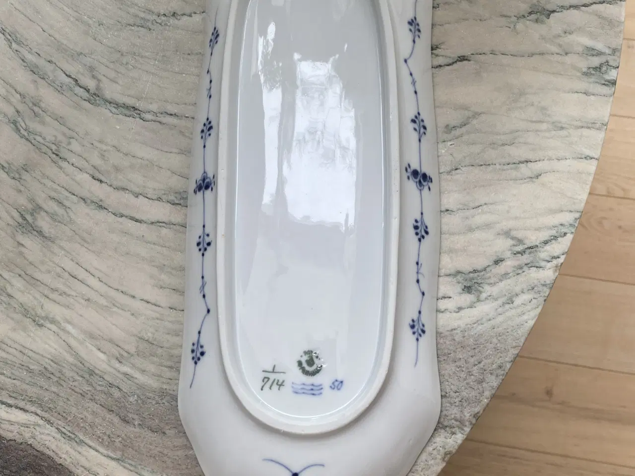 Billede 4 - Musselmalet halvblonde aflangt fad 714