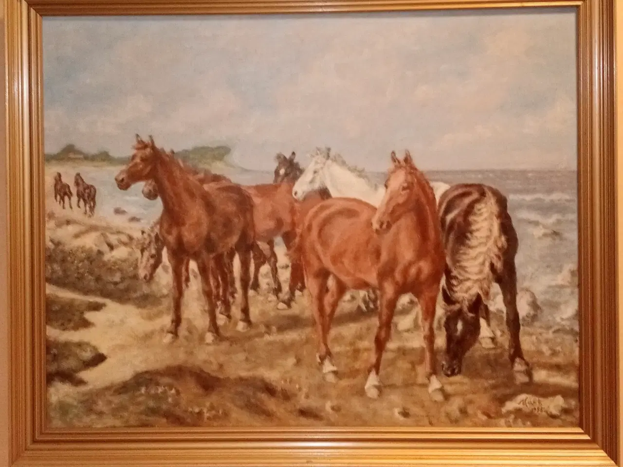 Billede 1 - Oliemaleri, heste, Munk 1956