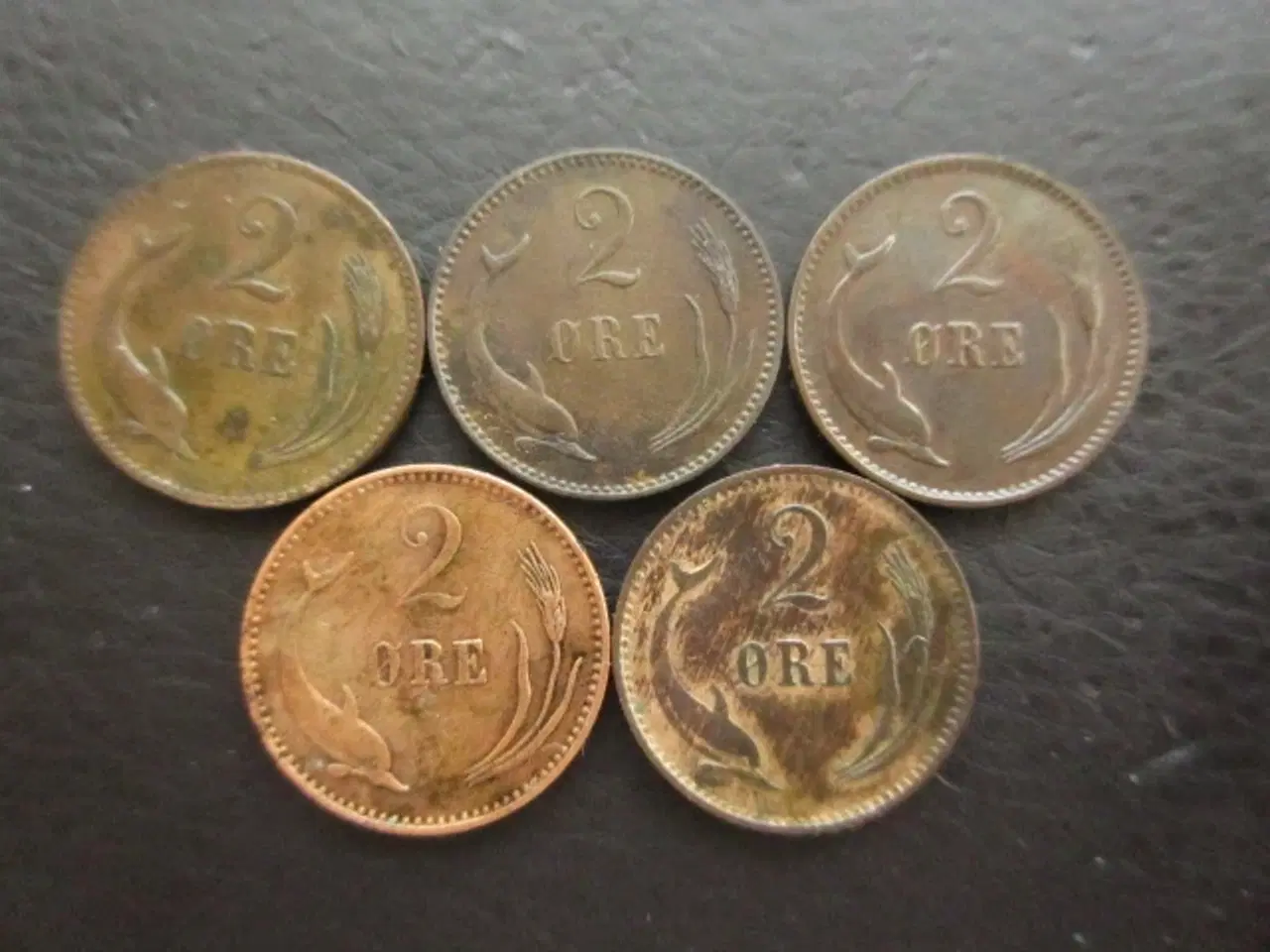 Billede 2 - Danmark 2 ører 1874-1906 Chr. IX 5 stk