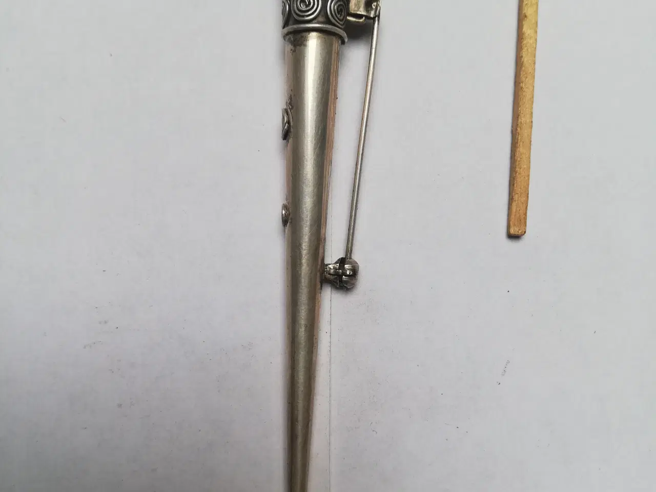 Billede 1 - Antik sølv broche 9,5 cm lang 
