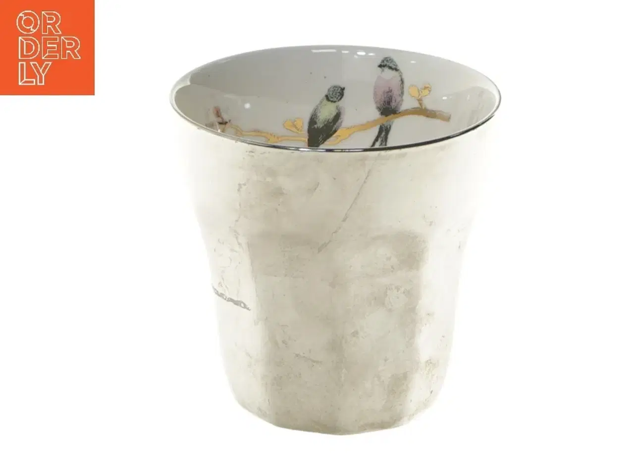 Billede 1 - Porcelænskrus med fuglemotiv (str. Ø 9,5 cm længde 9,5 cm)