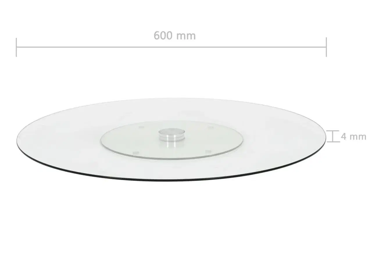 Billede 5 - Roterende serveringstallerken 60 cm hærdet glas transparent