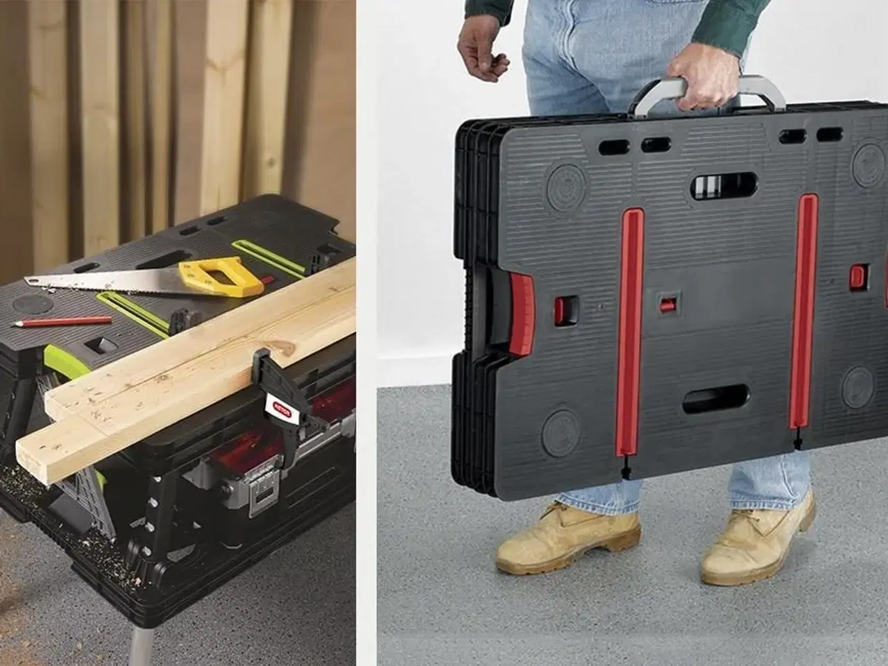 Billede 4 - Sammenklappeligt arbejdsbord – Keter portable workbench, sort