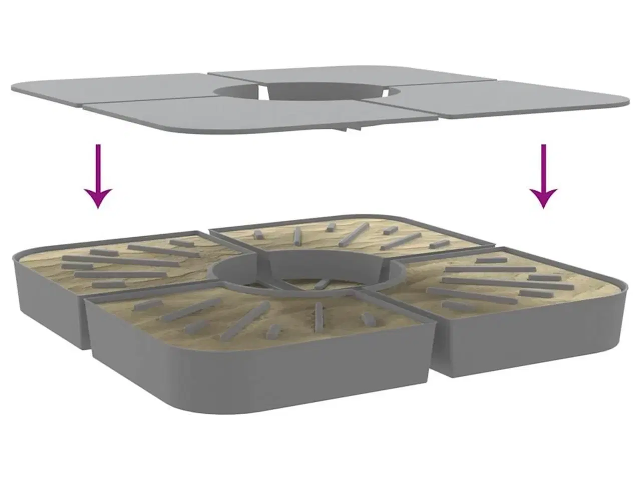 Billede 6 - 4 dele parasolbund til parasolfod 100 kg PP