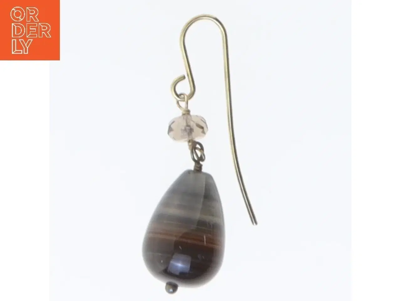 Billede 1 - Ørering med sten (str. 4,5 cm)