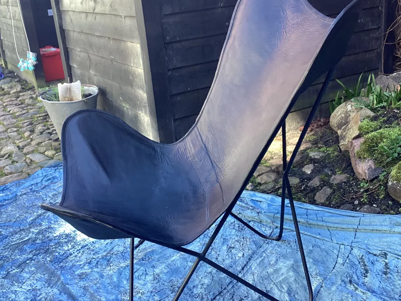 Billede 3 - Flagermus stol sort læder