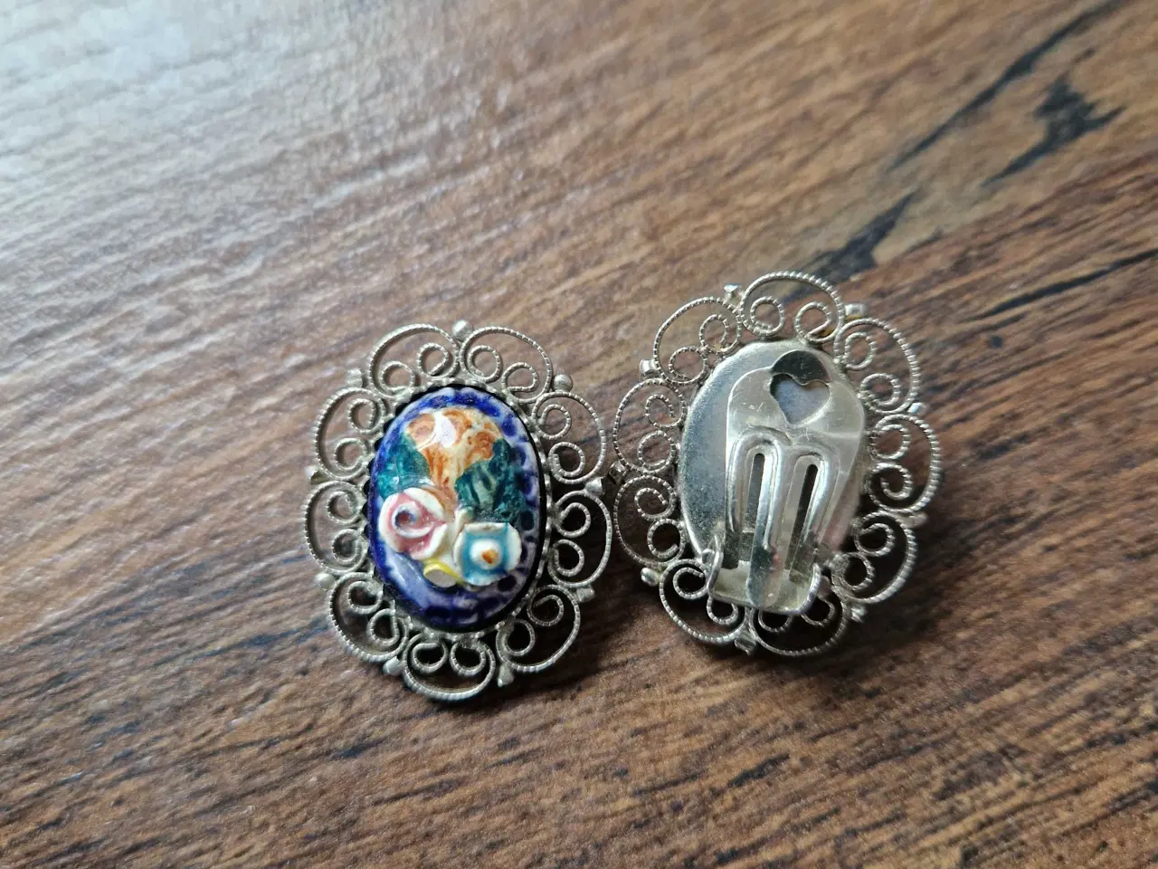 Billede 3 - Italienske vintage øreringe i mikromosaik 