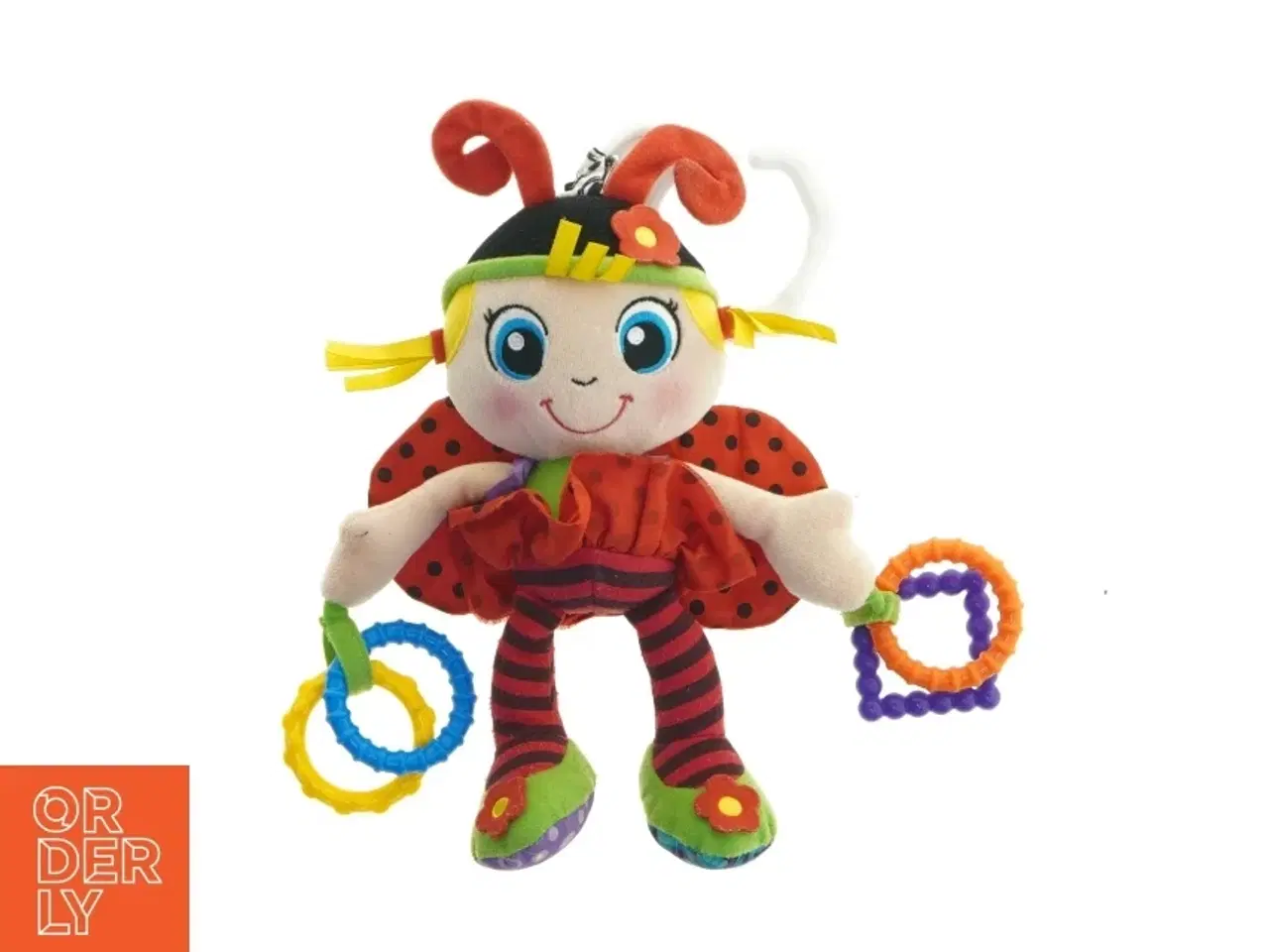 Billede 1 - Farverigt baby bamse med rangler (str. 26 cm)