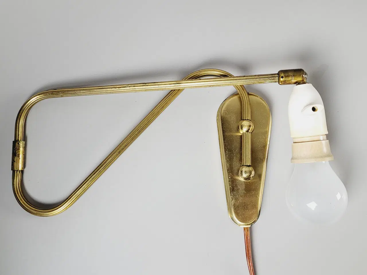 Billede 8 - ⭐️· Vintage Væglampe / Udtrækslampe Massiv Messing