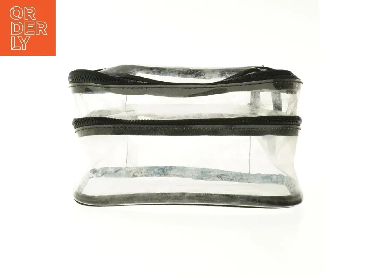 Billede 1 - Transparent toilettaske med to lynlåse (str. 21x12 cm)