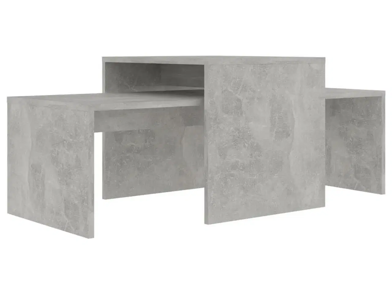 Billede 2 - Sofabordssæt 100x48x40 cm konstrueret træ betongrå
