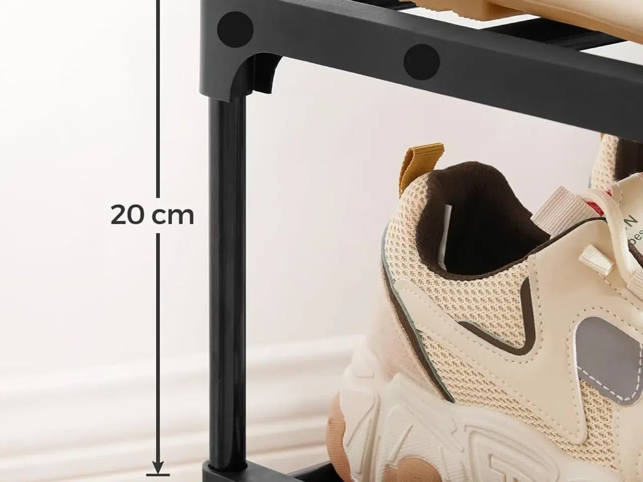 Billede 7 - Skoreol 10 niveauer LSA10BK, slank metal skohylde, 30 × 94 × 206 cm, sort