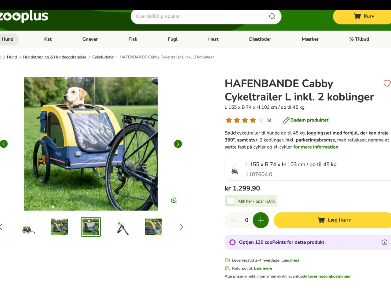 Billede 4 - Hafenbande Cabby L cykeltrailer til hund