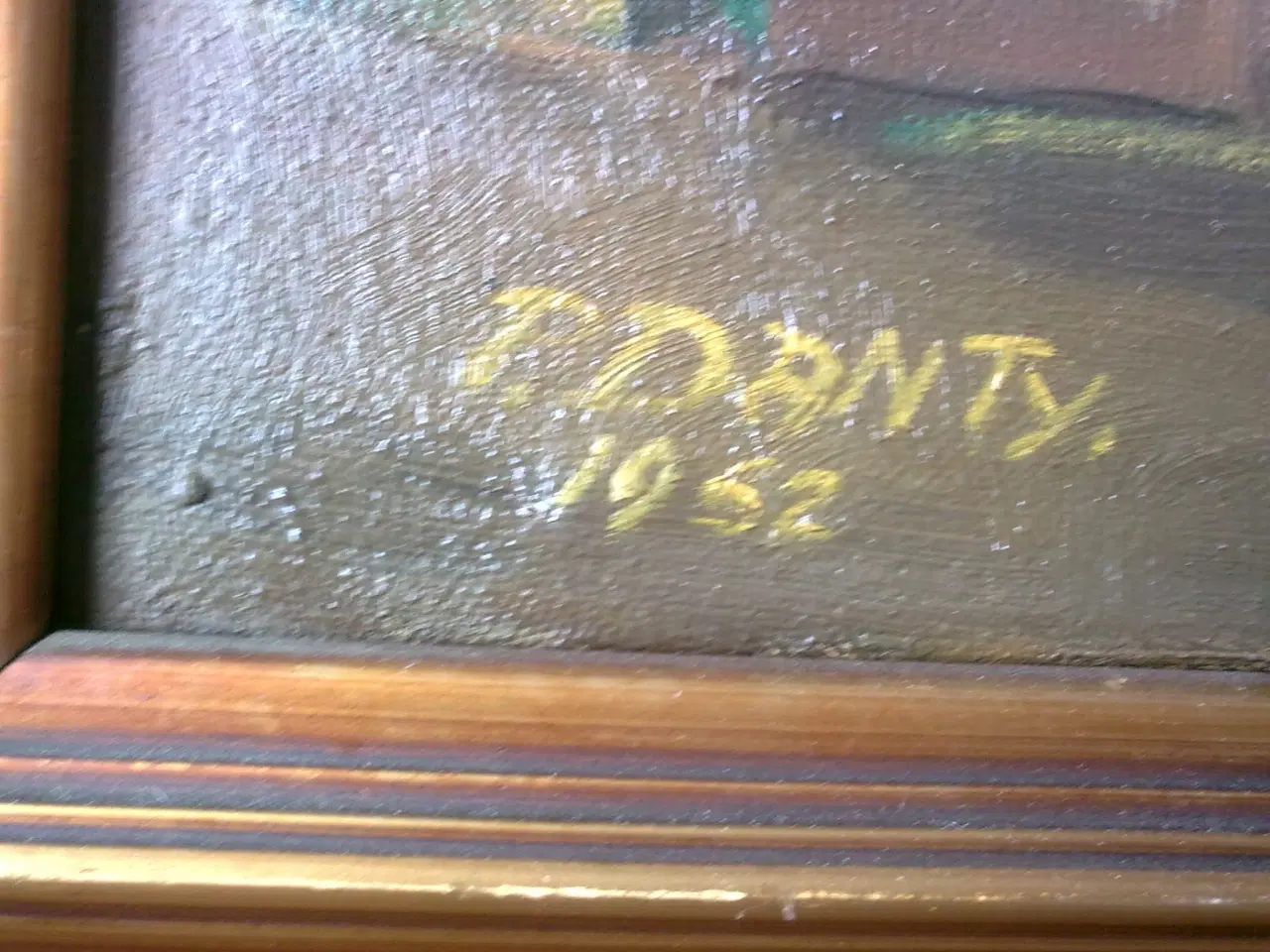 Billede 2 - Grønland 1952 Inuit oliemaleri