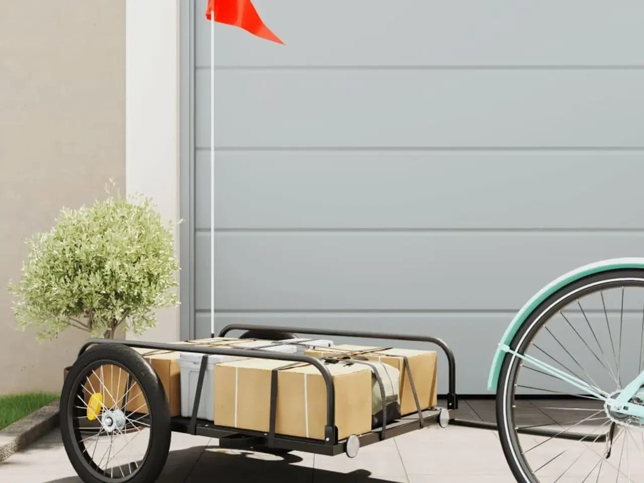 Billede 1 - Cykelanhænger 135x70x37 cm jern sort