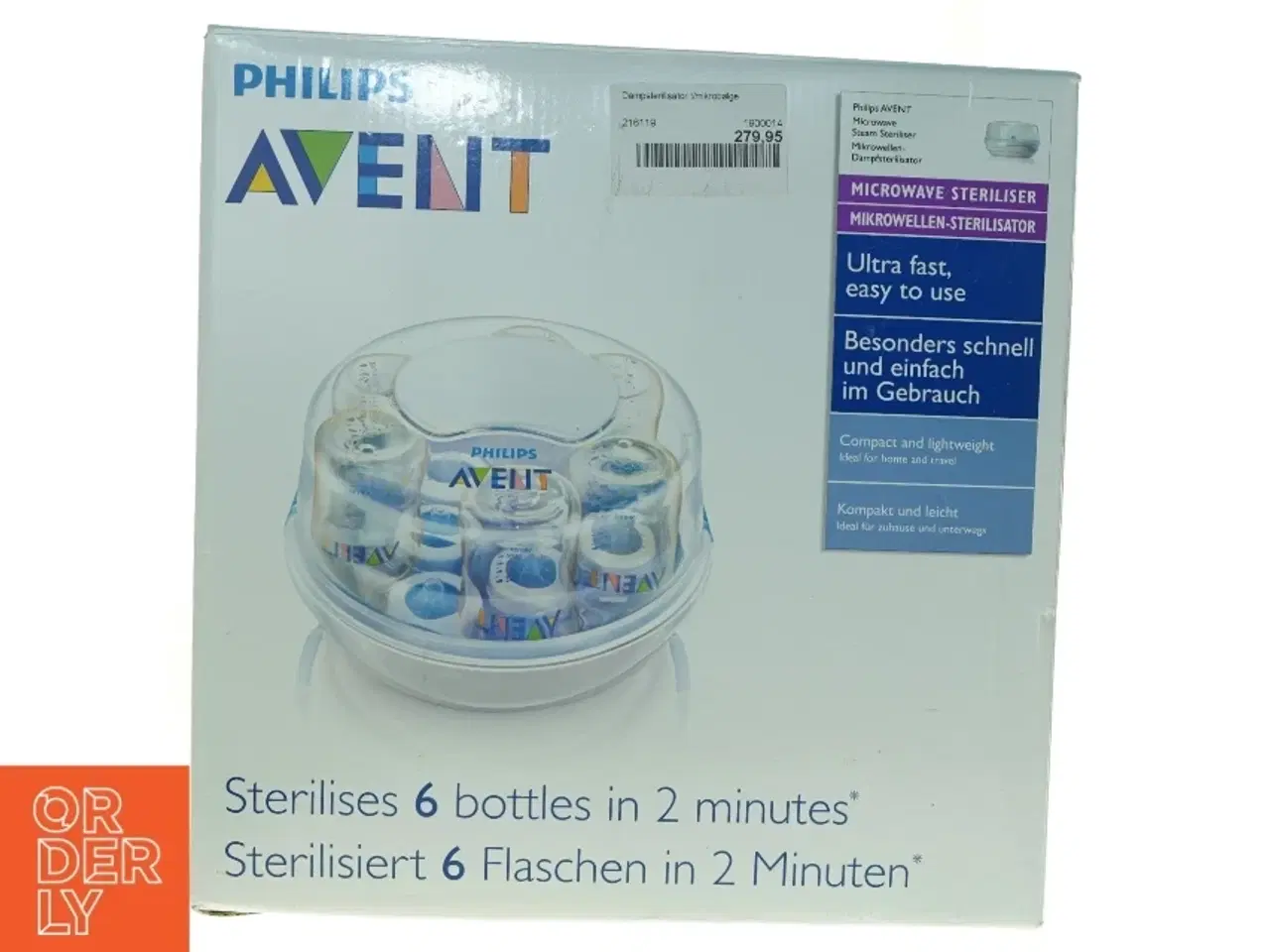 Billede 1 - AVENT flaskesterilisator fra Philips (str. 27 x 16 cm)