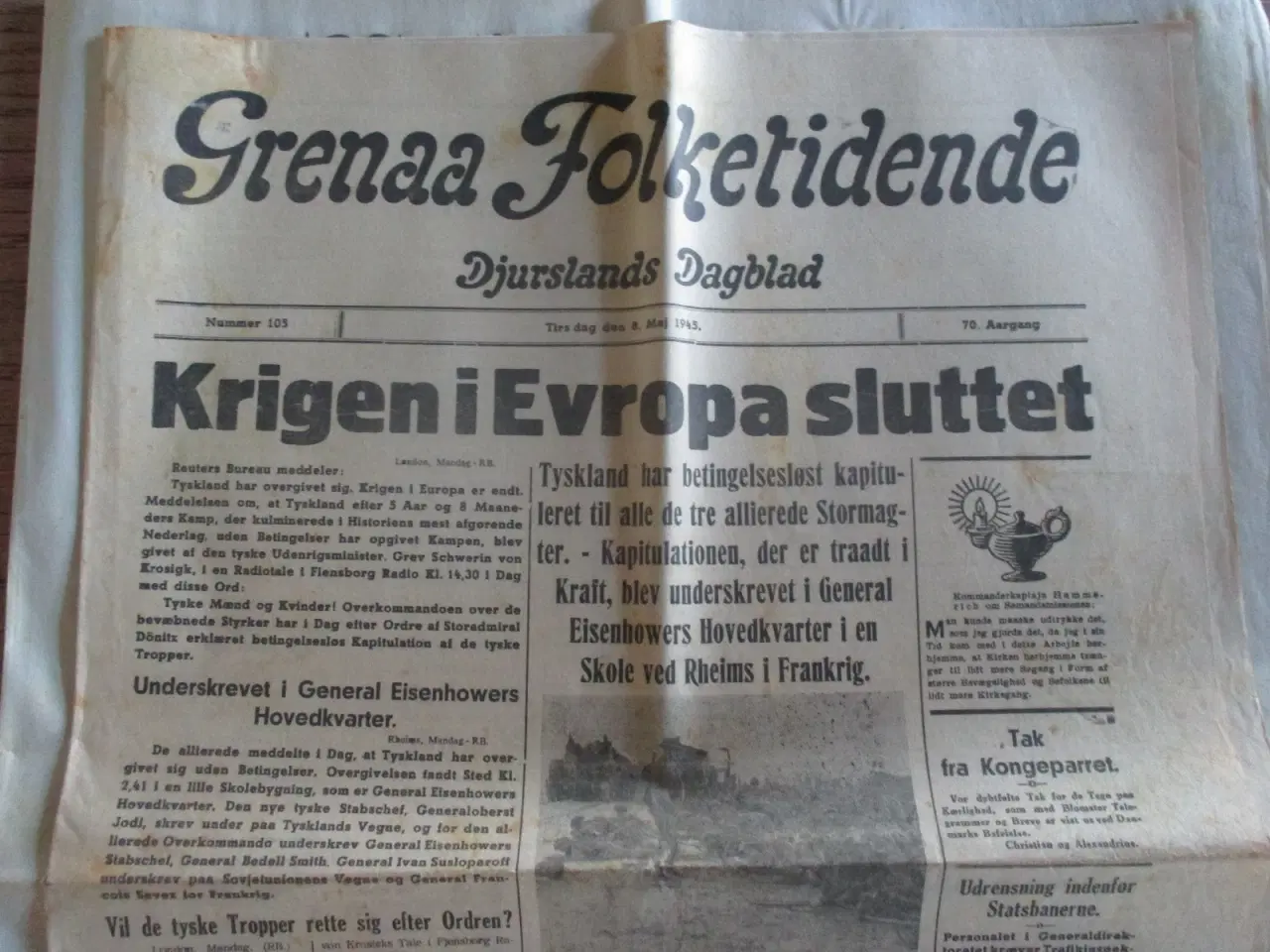 Billede 5 - Danmarks befrielse 1945. Aviser - flere.
