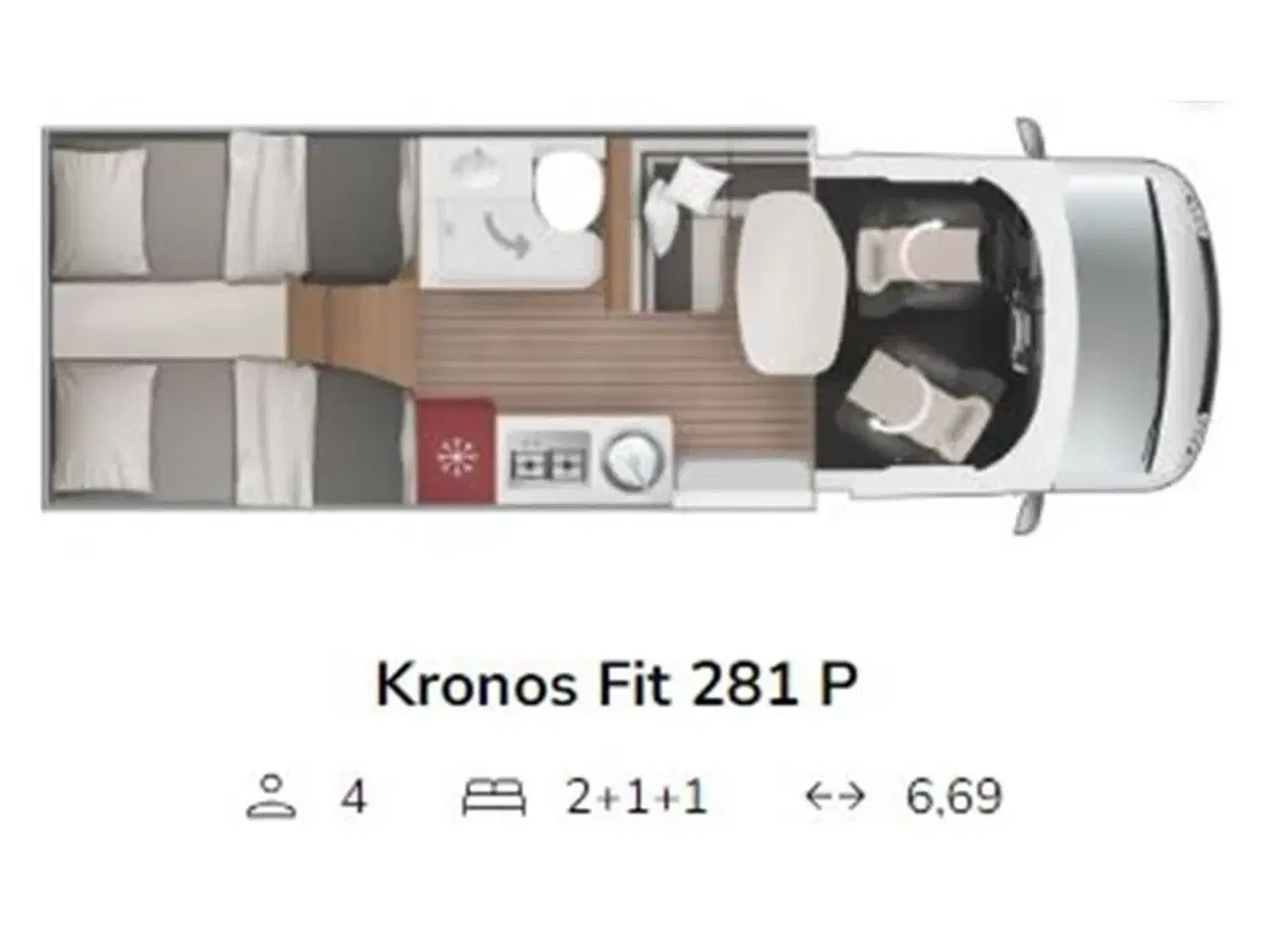 Billede 1 - 2025 - Rollerteam Kronos 281 TL FIT   Enkeltsenge og stor garage - kun 6,69 M lang - kun 2,15 M bred - kun 2,85 M høj