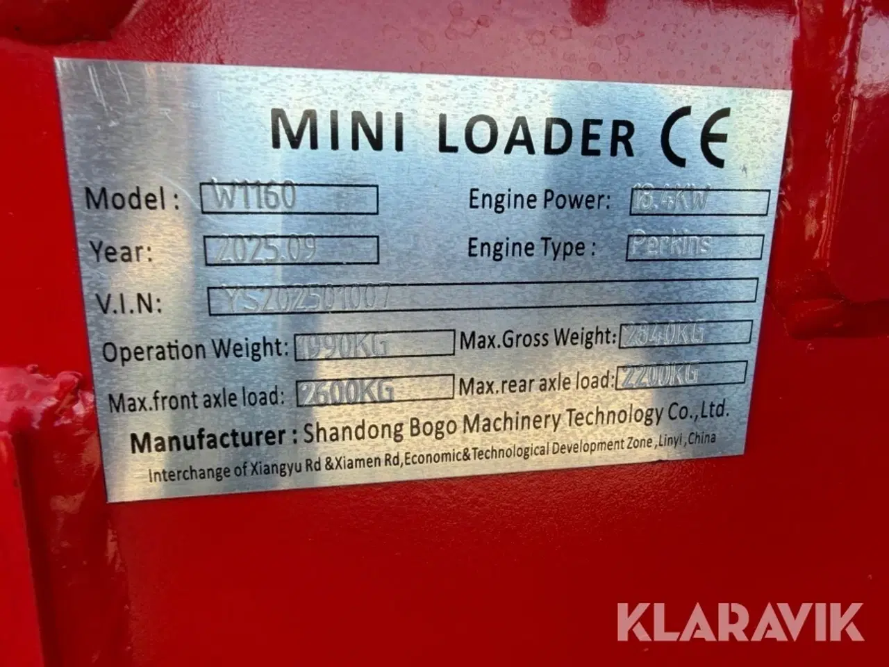 Billede 6 - Minilæsser Wiseman W1160 med skovl og hydrauliske gafler