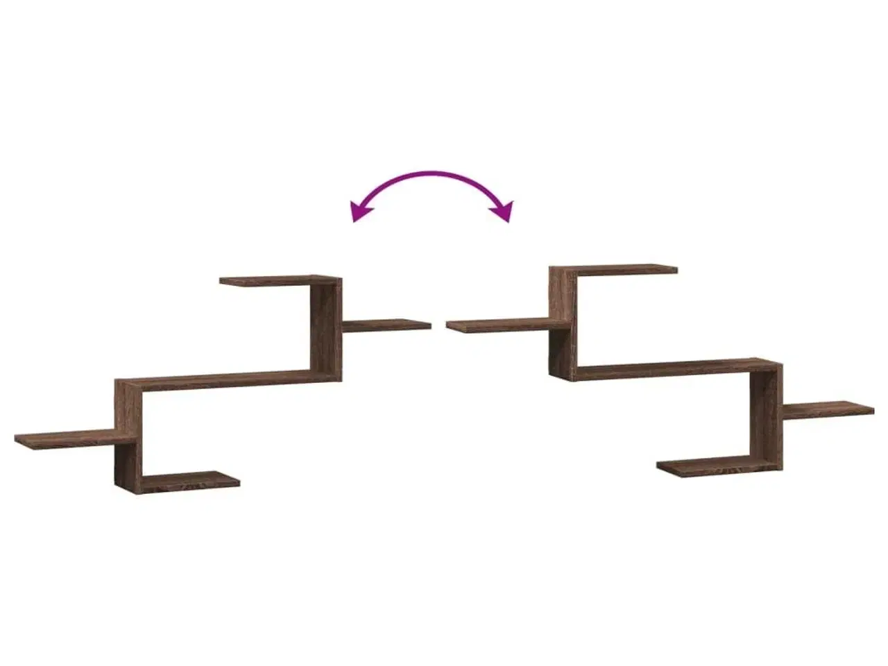 Billede 7 - Væghylde 104x15x49 cm konstrueret træ brun egetræsfarve
