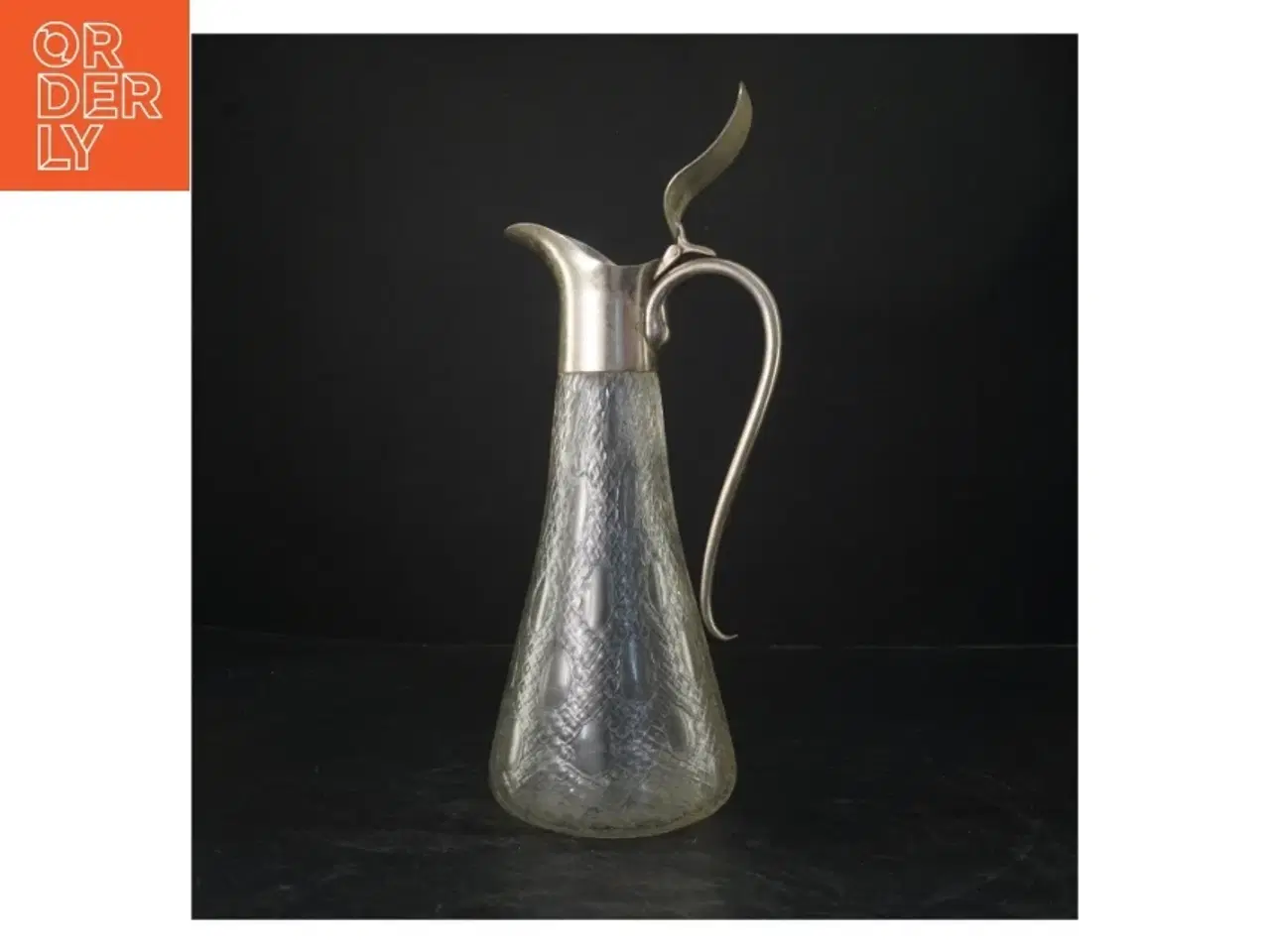 Billede 2 - Antik karaffel med sølvmetalhåndtag (str. 28 cm)