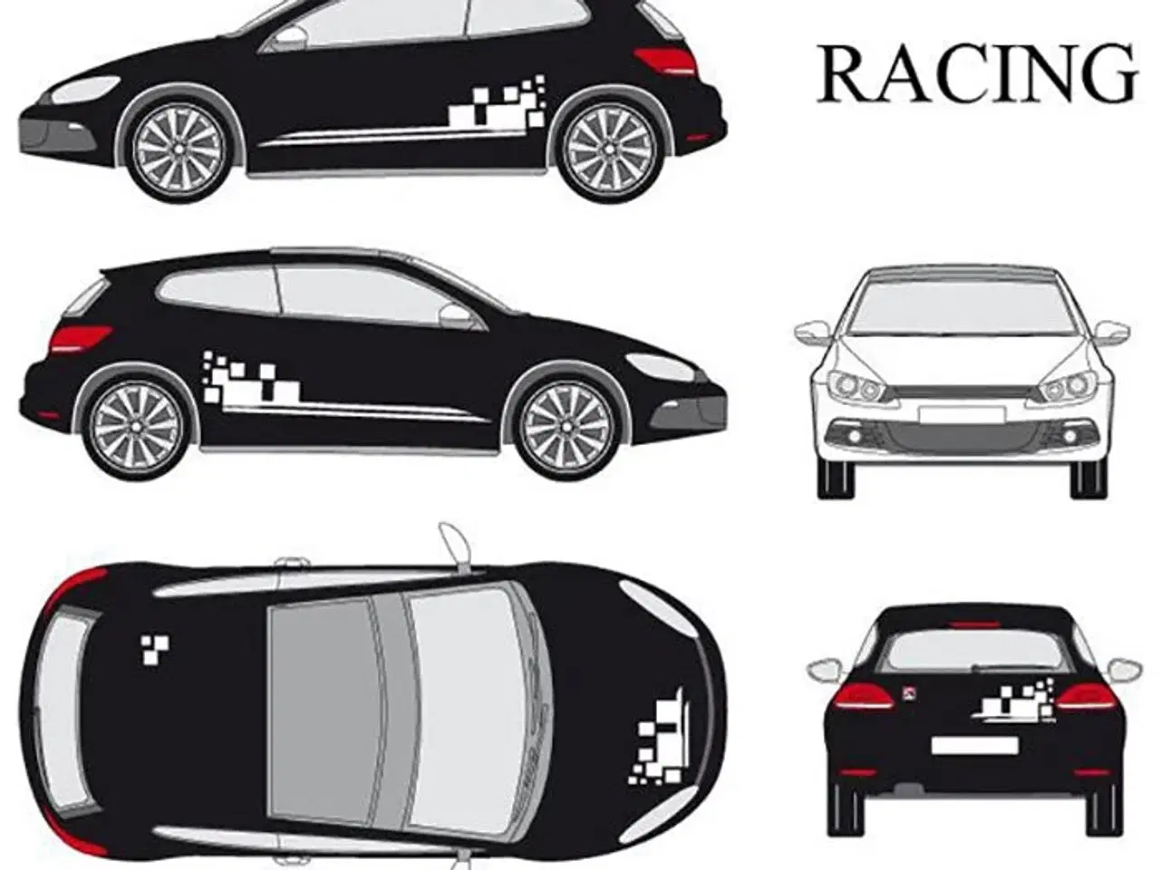 Billede 1 - Car deco "racing" - hvid