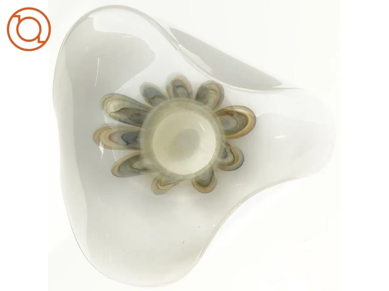 Billede 4 - Glasvase i hvidt og klart glas (str. 19 cm x 10 cm)