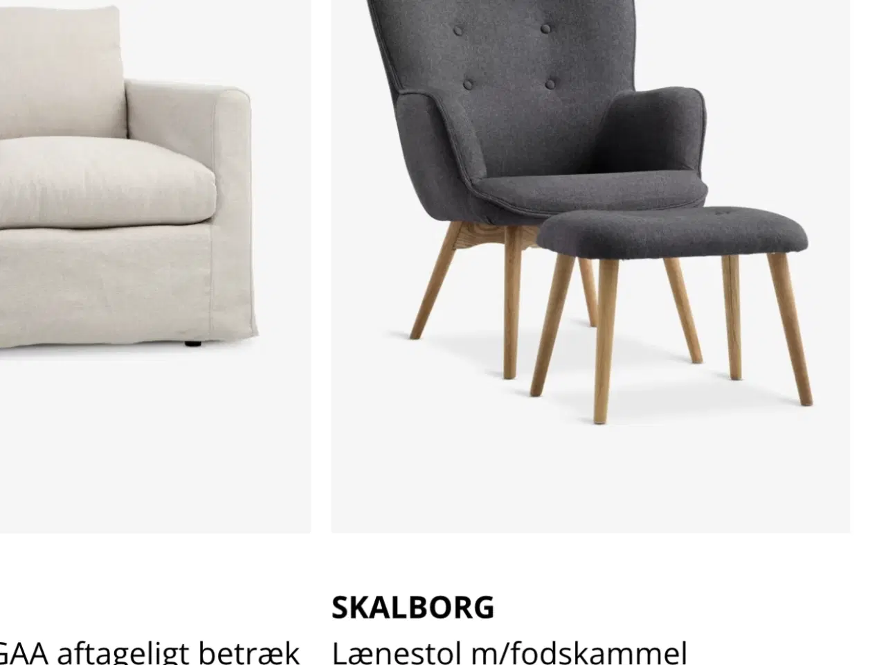 Billede 4 - Lænestol med fodskammel SKALBORG