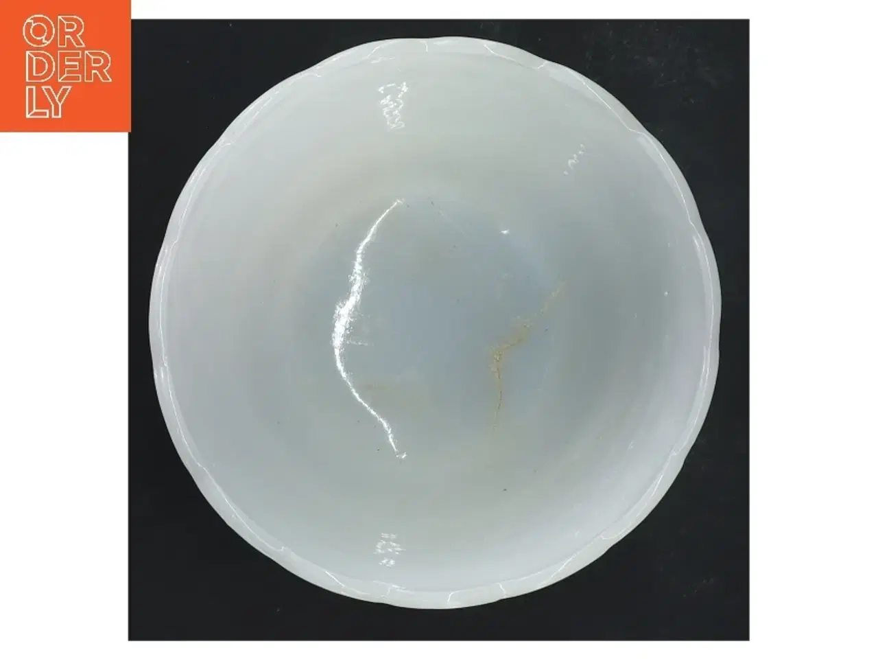 Billede 3 - Hvid glas urtepotte med mønster (str. Ø 12,5 cm længde 12 cm)