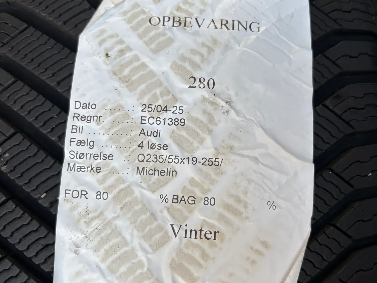 Billede 3 - Michelin Alpin - 1 sæson, kvittering for køb