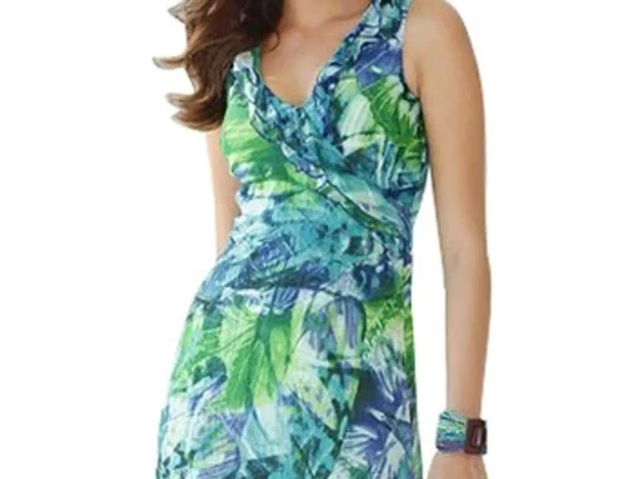 Billede 1 - Kjole- kort.Chiffon-Fra Vivance Brandet-Aqua print