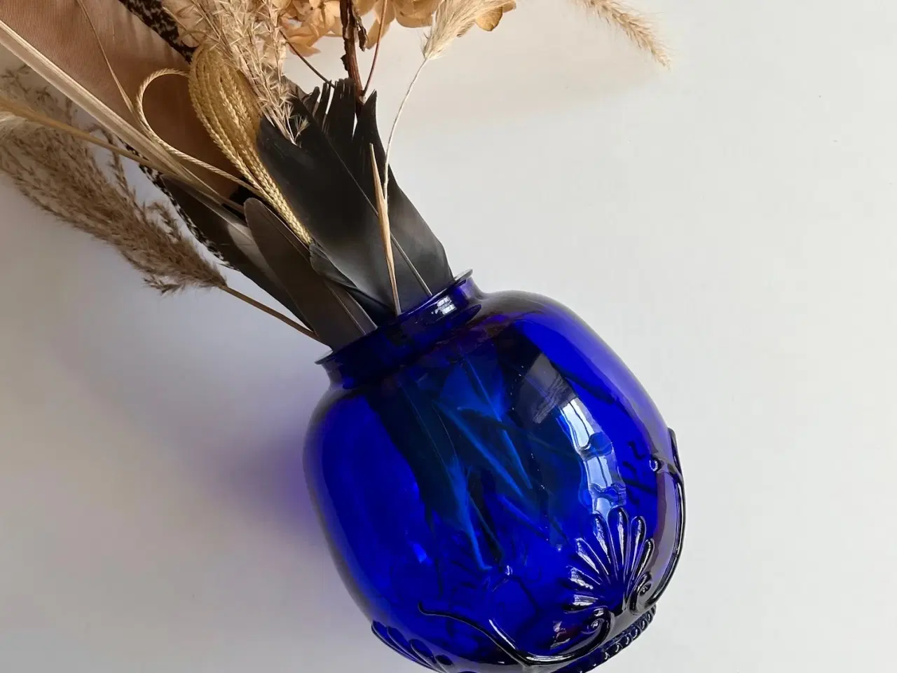 Billede 1 - Kuglevase, presset glas