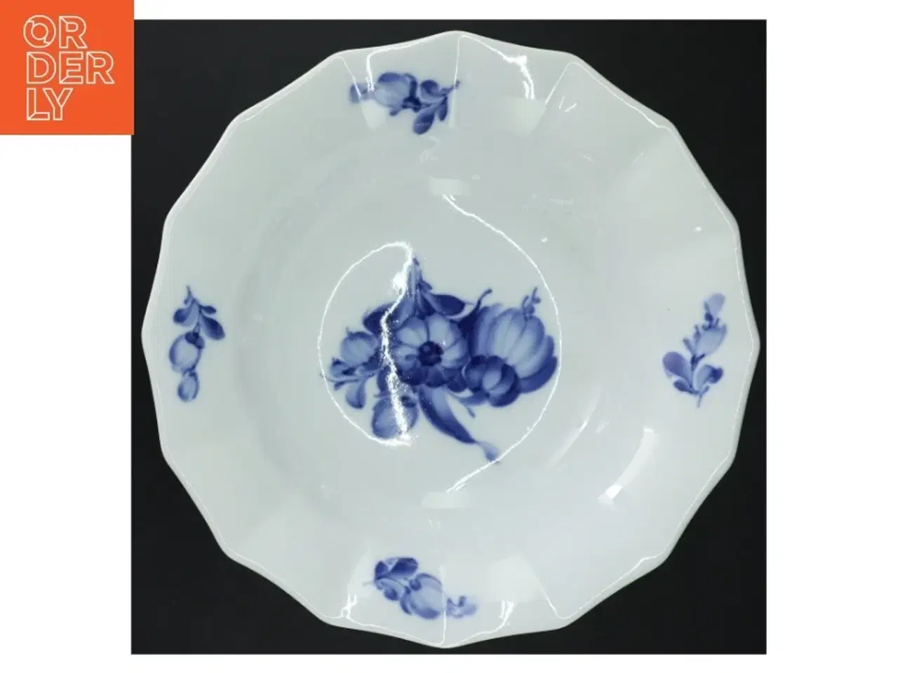 Billede 2 - Royal Copenhagen, blå blomst, kantet, opsats (str. H. 16 cm ø. 24 cm)