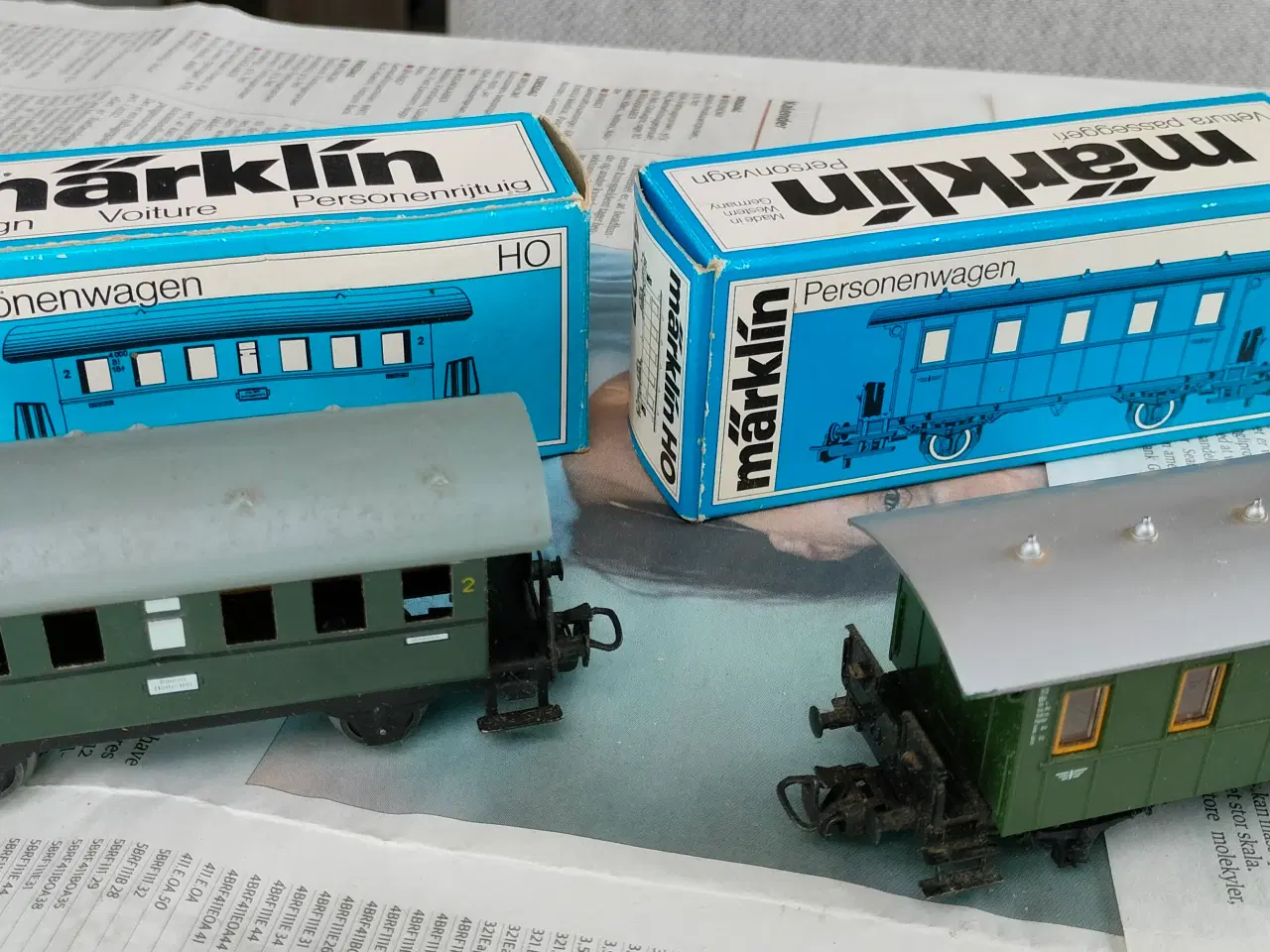 Billede 1 - Märklin Passagervogne 2stk i orginal kasse Skala 1