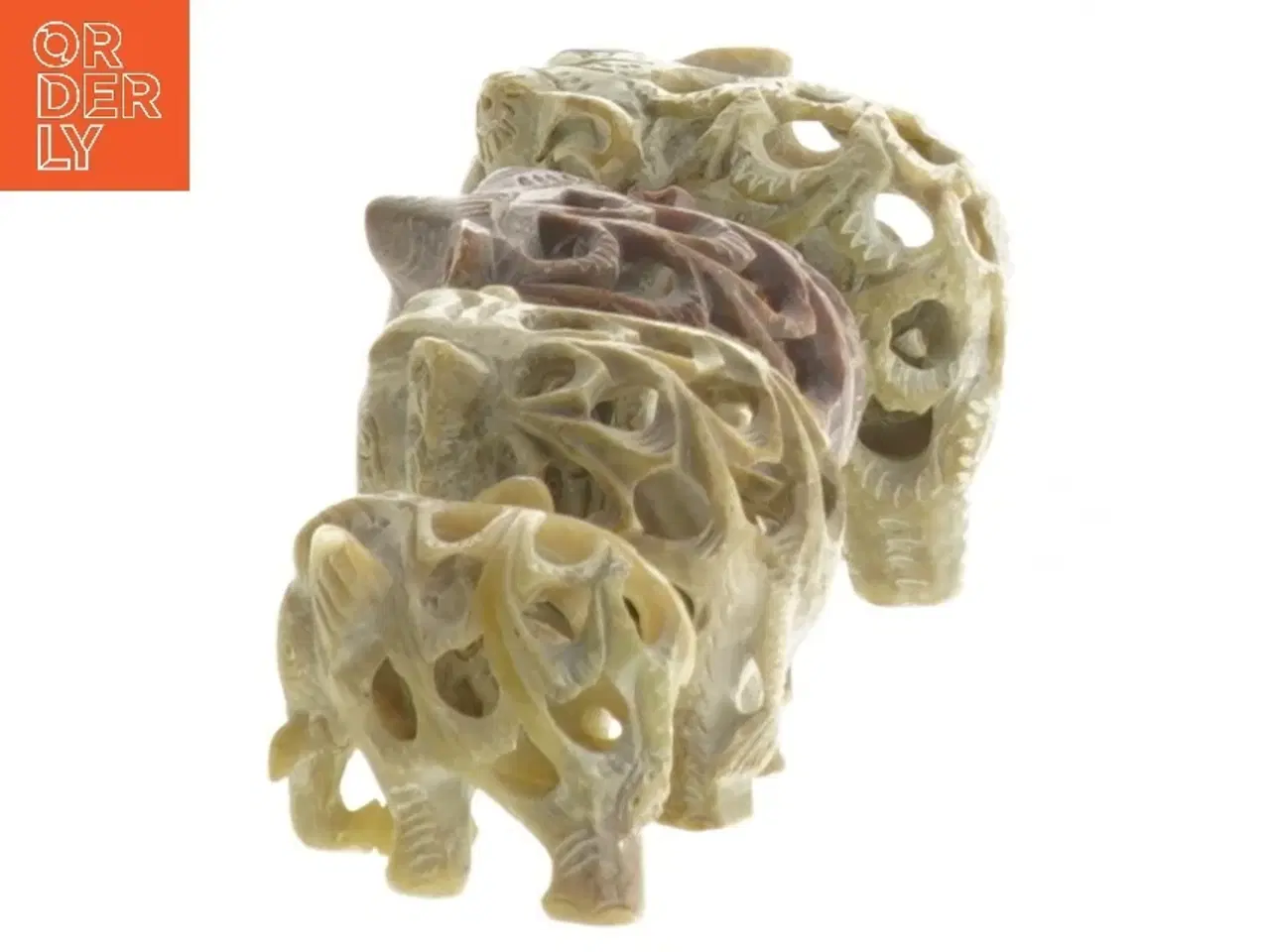 Billede 2 - Figurer af elefanter i sten (str. 6-4 cm)