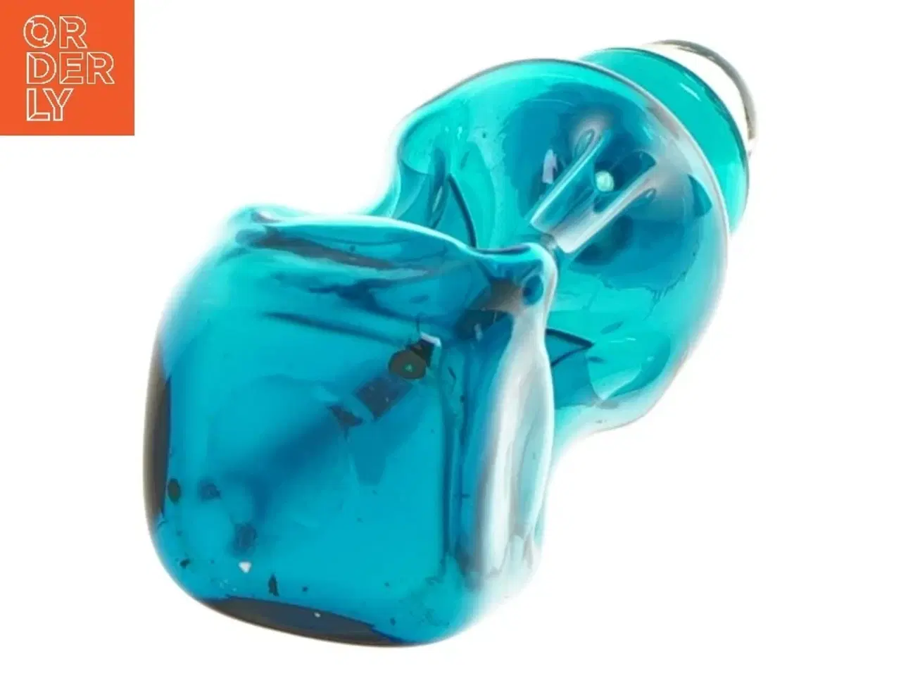 Billede 2 - Blåt glas karaffel sæt med to glas (str. 6 cm og 17 cm)