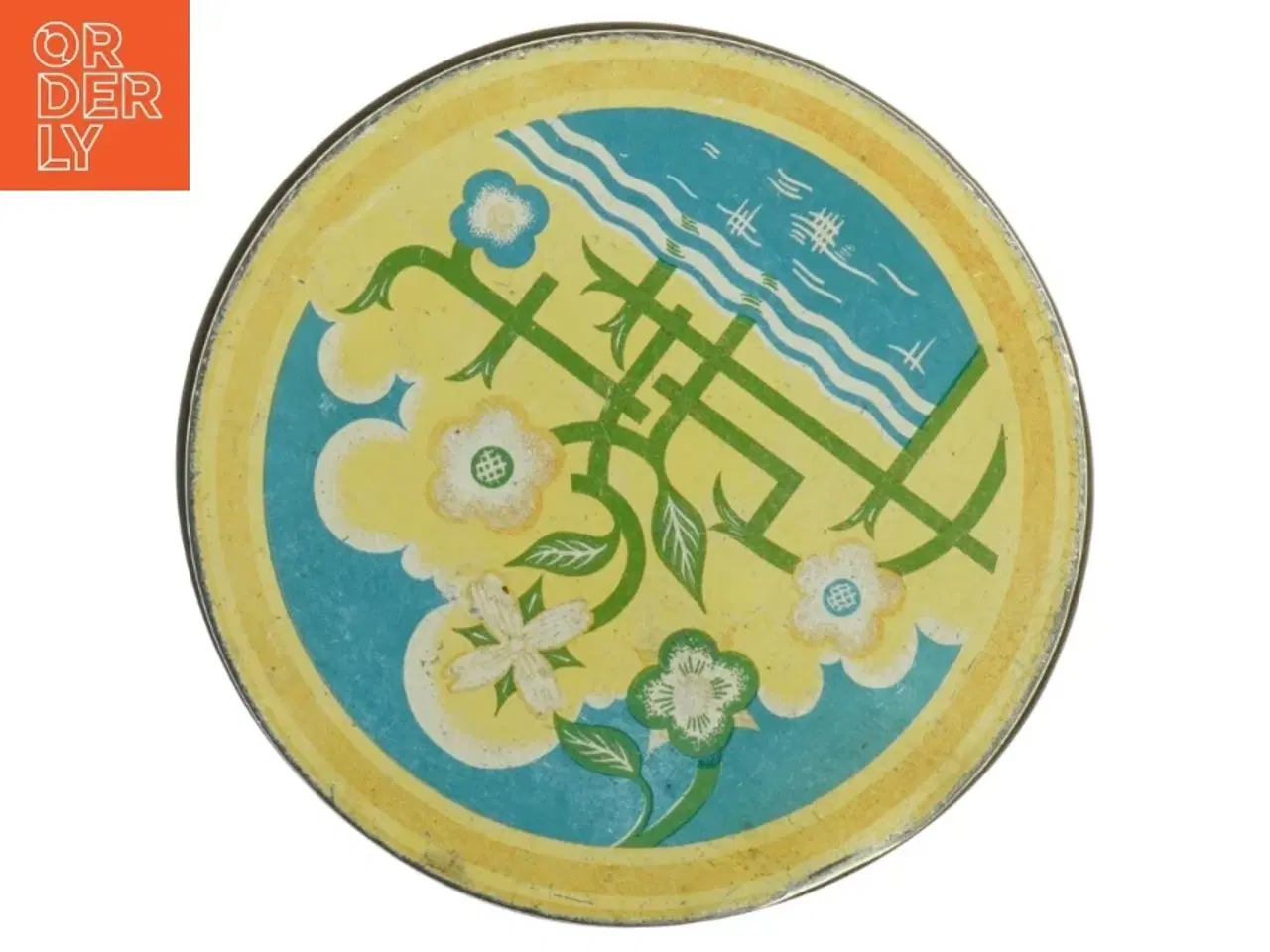 Billede 6 - Vintage kagedåse med blomstermotiv (str. Diameter, 19 cm h 21,5 cm)