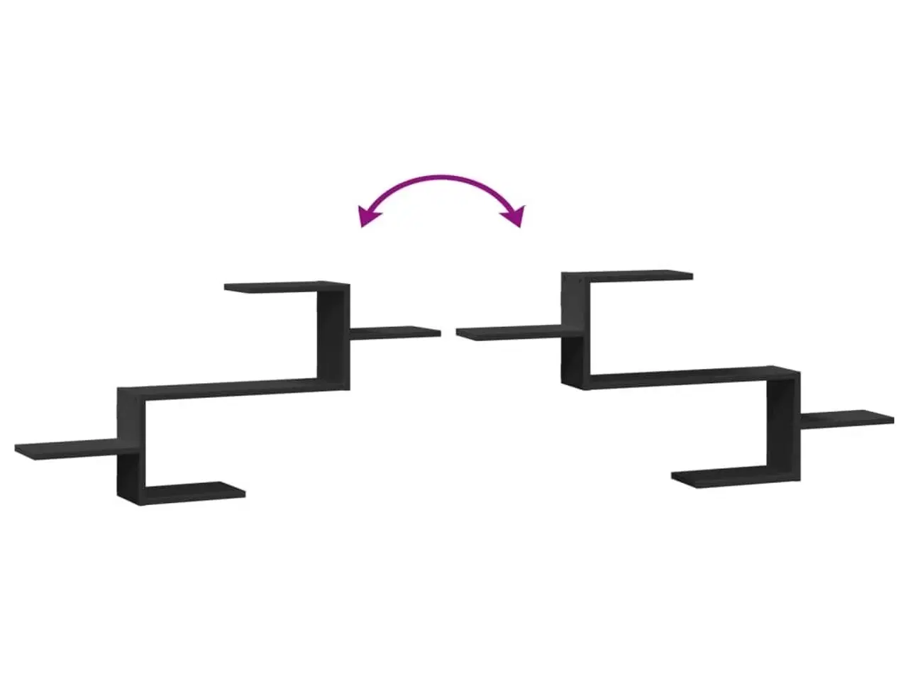 Billede 7 - Væghylde 104x15x49 cm konstrueret træ sort