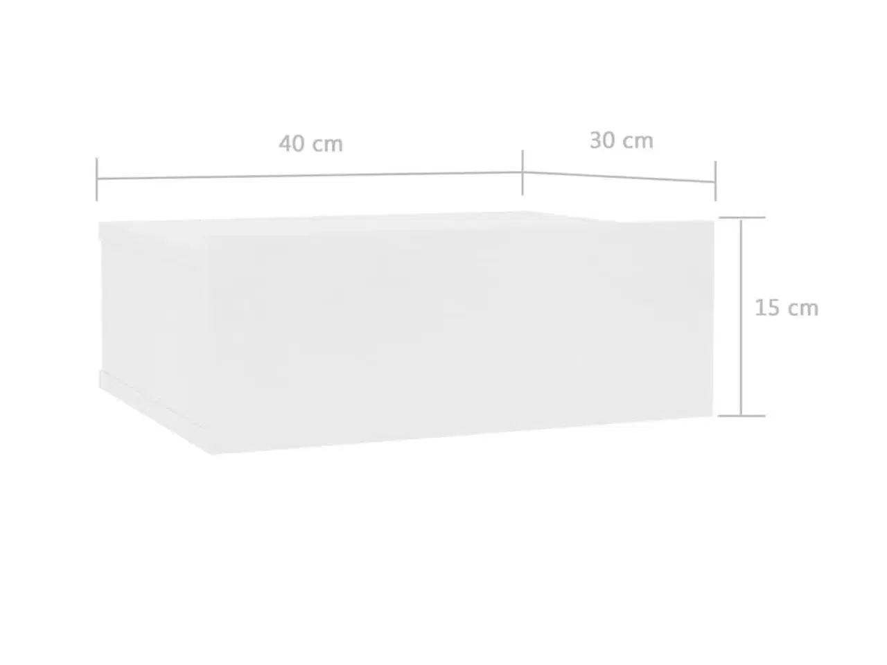 Billede 7 - Væghængt natbord 40x30x15 cm konstrueret træ hvid