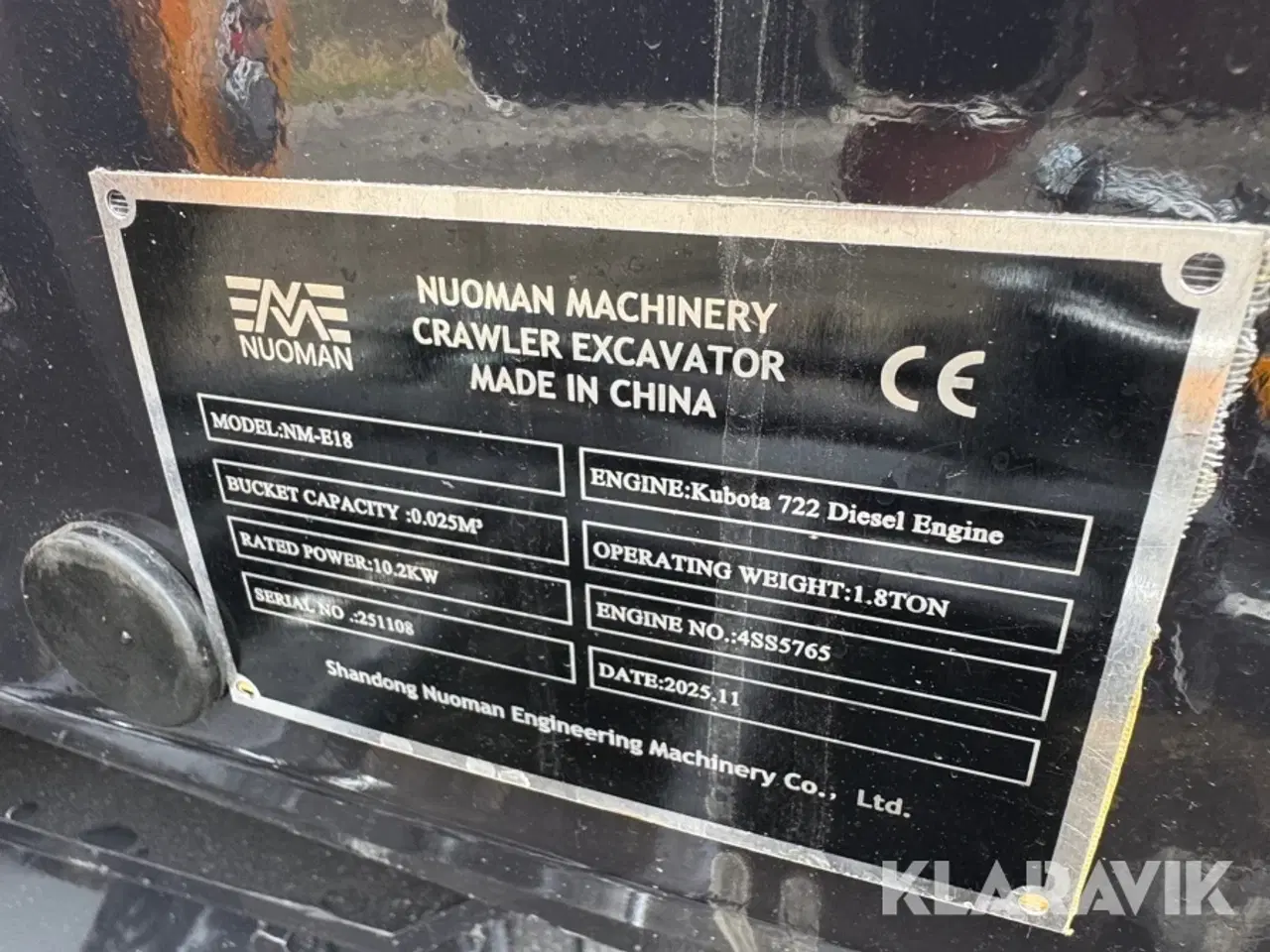 Billede 5 - Gravemaskine Nuoman NM-E18 1.8T