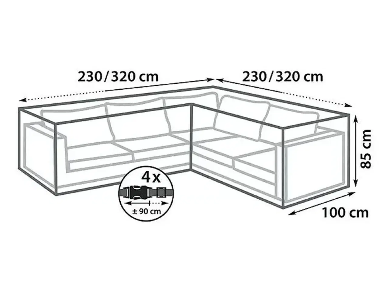 Billede 1 - Overtræk til lounge havesæt 320x230 (kan vendes)
