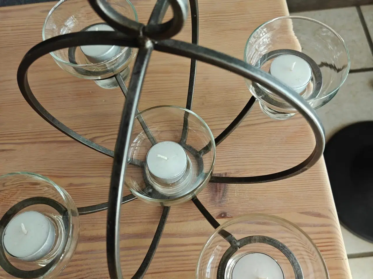 Billede 3 - Lofthængt jern-ophæng til fyrfadslys/små blomster