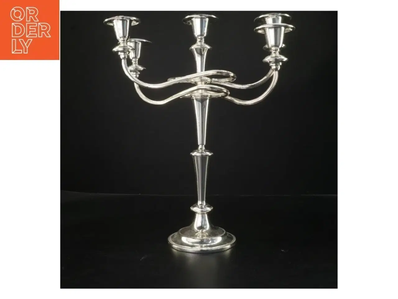 Billede 2 - Sølvfarvet kandelaber (str. 36x31 cm)