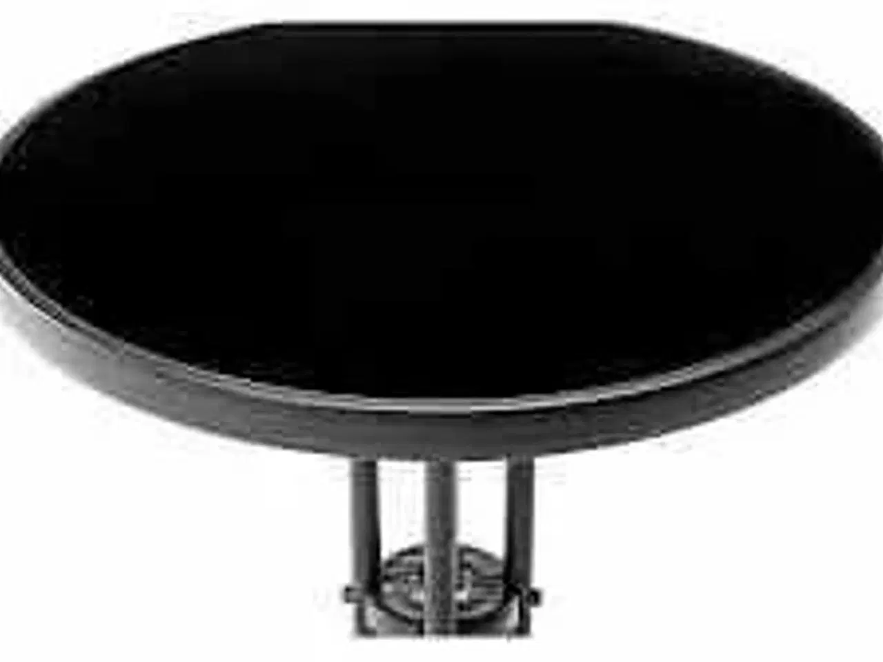 Billede 2 - Bistro Cafébord 60 cm rundt - med sort glasplade og sort metalstel
