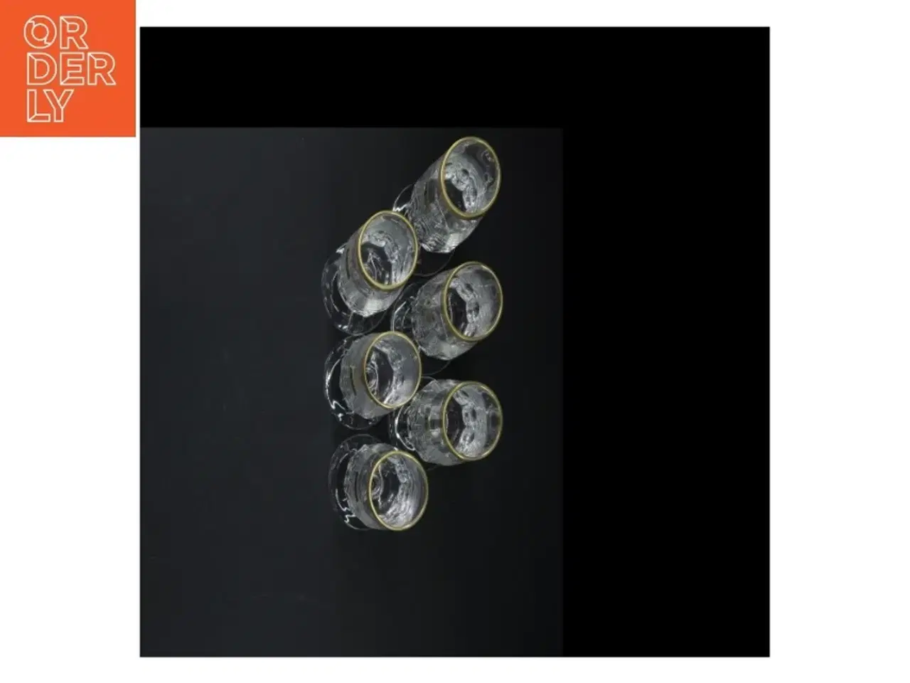 Billede 4 - Krystalchampagneglas med guldkant (str. 18 cm. 6 styk)