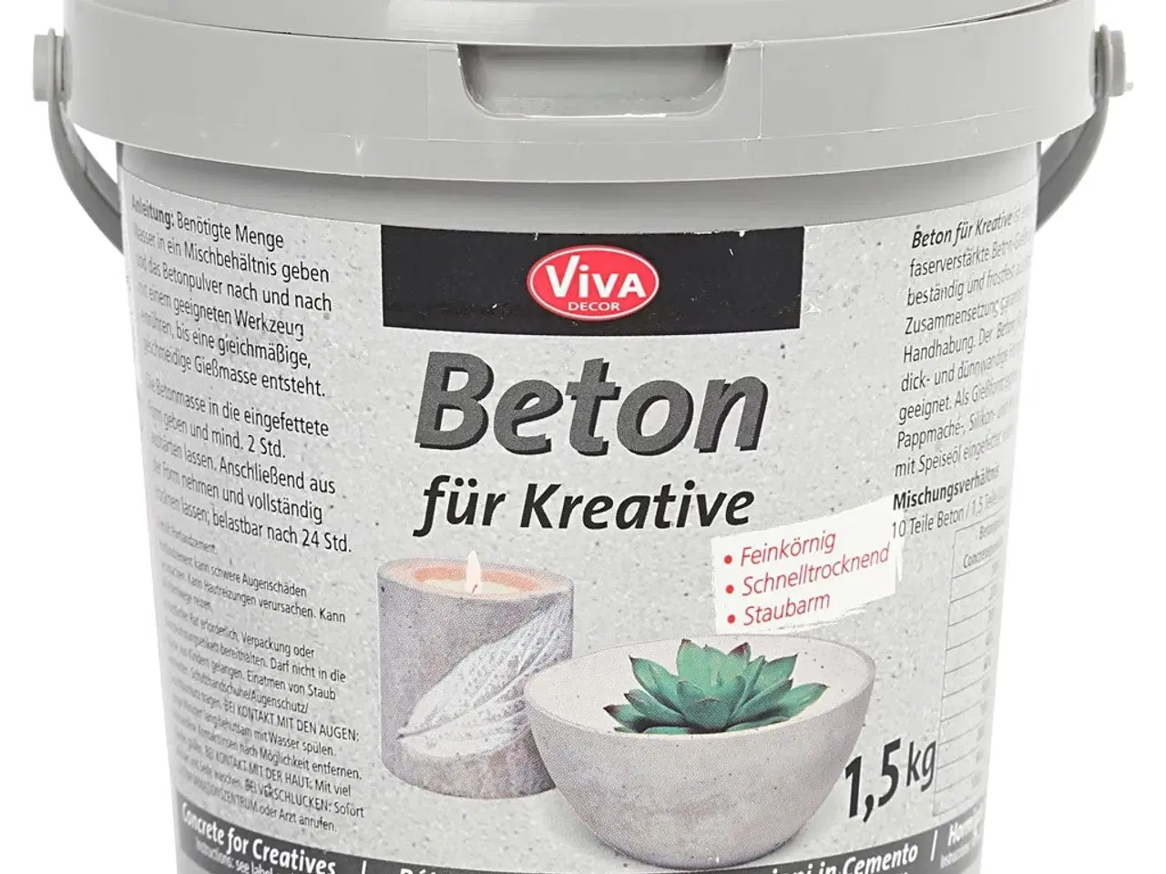 Billede 1 - Hobbybeton Grå 1500g - Skab Unikke Betonprojekter